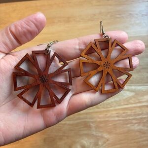 Geometric Boho Wooden Earrings